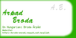 arpad broda business card